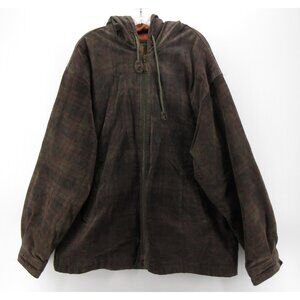 VINTAGE Structure Jacket Large Genuine Leather Coat Rugged Field 90s *